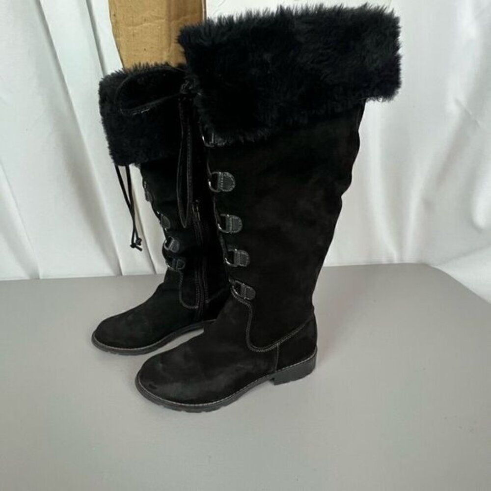 SOFFT WOMENS HIGH CALF SUEDE LACE UP BOOT BLACK SIZE 7M - Picture 4 of 13